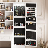 Makeup Vanity Desk with LED Lighted Sliding Mirror, Vanity Table with Jewelry Cabinet and 4 Drawers, Charging Station & Lots Storage Shelves, Adjustable Brightness, Dressing Table Cushioned Stool Set Vabches