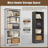 TRONLEE Tall Bookcase, 70 inch Height, 5-Tier Open Storage Shelf, 31.5 in Wide Standing Bookshelves for Home, Office, Bedroom, School, Library, 31.5W * 11.81D *70H (White Espresso, Open Storage) TRONLEE