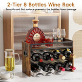 KLM 2-Tier Wine Rack, can Hold 8 Bottles.Suitable for Home Kitchens, Restaurants, Food Pantries, cabinets, and Bars. KLM