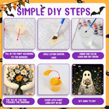 Halloween Paint by Numbers Kit for Adults, Ghost Paint by Number for Adults on Canvas, Acrylic Ghost Halloween Paint by Number for Adult Beginners for Gift Home Decor 16x20 Inch hkejoi