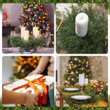 6 Pcs Christmas Pine Placemats 20 Inch Artificial Greenery Placemats Round Cedar Branch Place Mat Dining Table Mats for Xmas Party Decorations Holiday Reallnaive