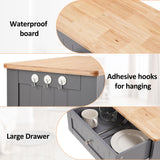 AHB 13 Gallons Tilt Out Trash Cabinet, Hidden Trash Can Kitchen Wooden Tilt Out Pet Proof Hidden Trash Bin for Kitchen Living Room,Grey AHB