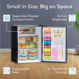 Igloo 2.6 Cu.Ft. Compact Refrigerator with Freezer, 2 Shelfs, Perfect for Homes, Offices, Dorms, Platinum Igloo