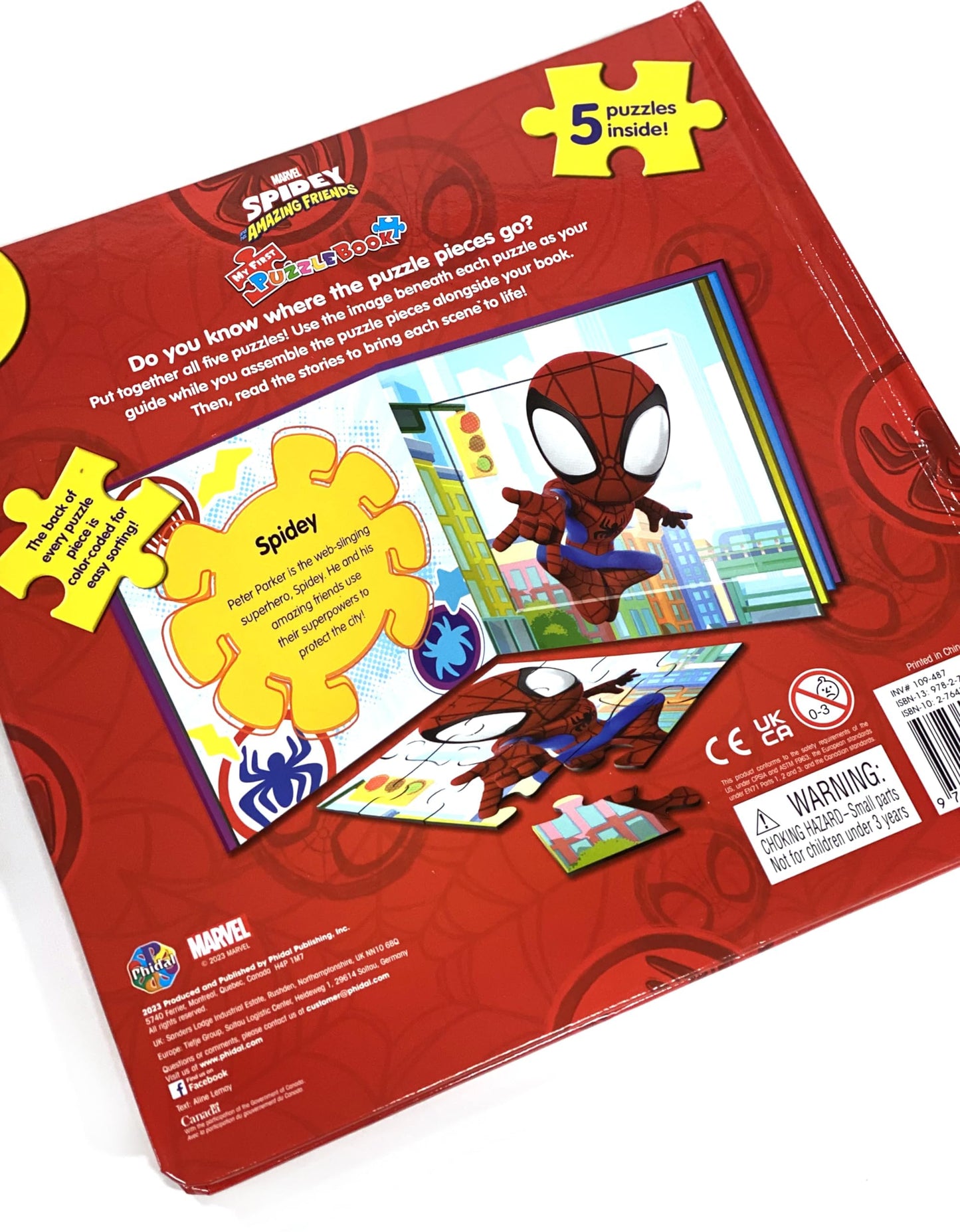 Marvel Spidey and his Amazing Friends My First Puzzle Book - Jigsaw Puzzles for kids, 10-page board book, 5 puzzles to enjoy