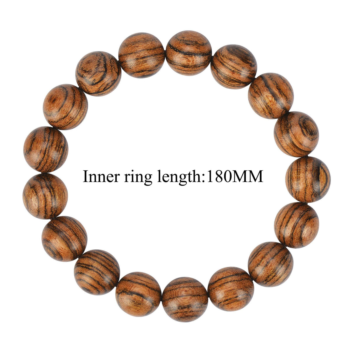 anzhongli Prayer Beads Bracelet 12MM for Men and Women Beaded Bracelet Sandalwood Elastic(12mm 17 beads Tiger skin) anzhongli