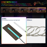 BELLEZE 66" TV Stand for TVs Up to 75", Entertainment Center with Music Sync LED Lights, Media Console Table Storage Cabinet with Open Shelves & Drawers for Living room, Bedroom - Hawthorn (Brown) BELLEZE