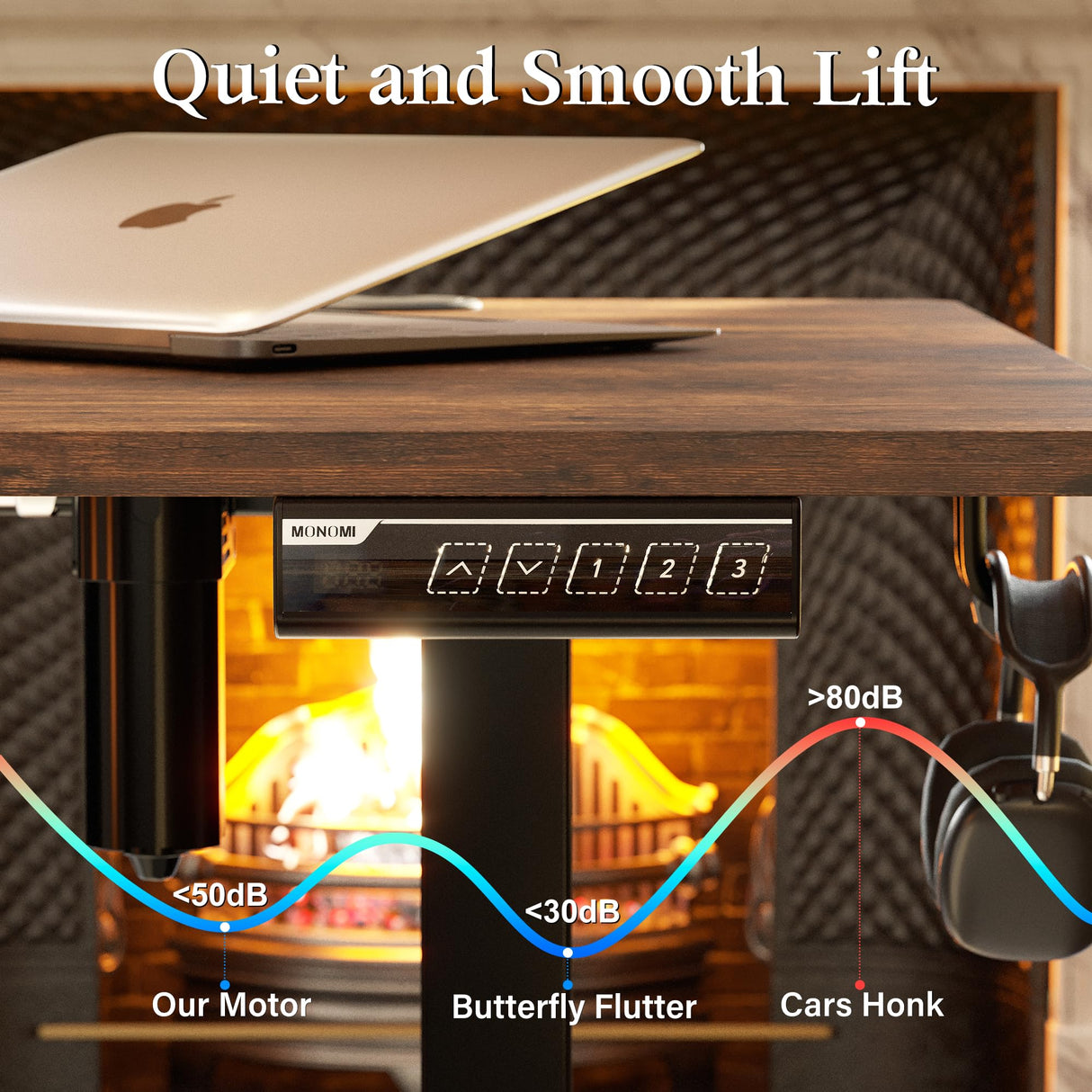 Monomi Electric Standing Desk, 63 x 28 inches Height Adjustable Desk, Ergonomic Home Office Sit Stand Up Desk with Memory Preset Controller (Rustic Brown Top/Black Frame) Monomi