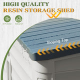 Greesum Outdoor Resin Storage Shed, 34 Cu.ft Horizontal Outdoor Storage Box Waterproof for Garden, Pool Storage, White Greesum