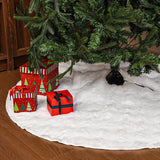 48 Inch Rabbit Fur Christmas Tree Skirt White Plush Skirt for Merry Christmas Party Christmas Tree Decoration Xnipicg