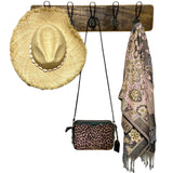 WRIGHTMART Rustic Farmhouse Wall Mounted Coat Rack – 24” Reclaimed Wood Board with 5 Heavy Duty Hooks, Natural Finish, Handcrafted Storage for Entryway, Hallway, or Bedroom WRIGHTMART