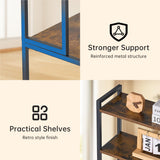 Asgolion Large Printer Stand with Storage, 40" Tall 4 Tier Printer Table with Wheels for Home Office, Printer Cart Beside Desk for Printer, Scanner, Fax, Living Room, Kitchen, Rustic Brown Asgolion