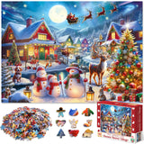 500 Piece Christmas Puzzle for Adults and Kids Santa's Secret Village Jigsaw Puzzle with Irregular Shape Christmas Puzzle Gift for Adults and Teens Family Challenging Puzzle Perfect for Game Nights Yokachi