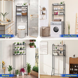 samstar 3 Tier Over The Toilet Storage Rack, Bathroom Organizer Shelves Cabinet Above Toilet, Freestanding Shelf Space Saver, Black samstar