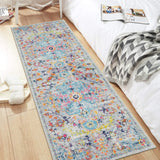 Pauwer Hallway Runner Rug 2x6 Washable Rugs Runner Non Slip Carpet Runner Boho Farmhouse Vintage Throw Area Rugs Floor Runner for Hallway Kitchen Entryway Laundry Room Bedroom Bathroom, Grey Pauwer