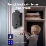 ADIMO Handgun Safe, Sturdy Steel Keypad Hidden Gun Safe, Single Gun Safe for 3-Way Drop-Down Install, Light&Silent Mode Quick Access Gun Safe for Car Desk Bedside Use, Keep Kids from Firearms Key Lock ADIMO