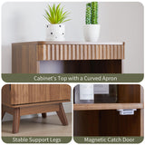 Bifins 68" Tall Bathroom Storage Cabinet,Narrow Fluted Tower Cabinet with Door and Shelves,Slim Space Saving Storage Unit for Bathroom Kitchen Living Room (Walnut, 11.8" D x 15.75" W x 68" H) Bifins