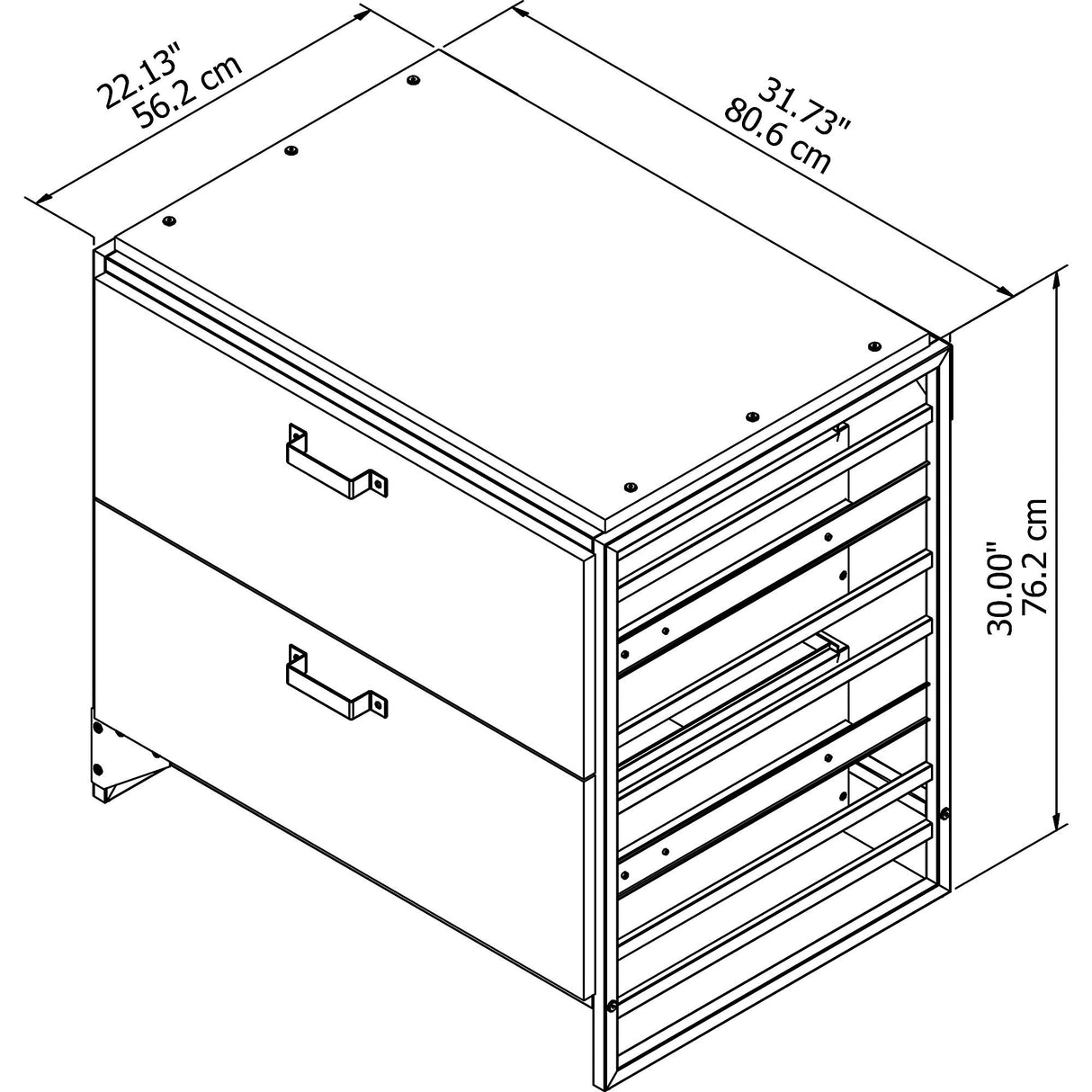 Bush Furniture Refinery Lateral File Cabinet, Rustic Gray (RFF132RG-03) Bush Business Furniture