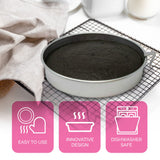 Aunt Shannon's Kitchen 8 Inch Round Cake Pans, 3 Pack, Silver Cake Pan with a Built-in Swivel Blade, Easy Release Cake Pans Set for Baking, Baking Pans Set for 3-Layer Cake, Dishwasher Safe Aunt Shannon's Kitchen