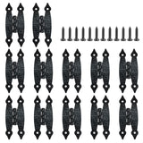 Murtenze 12 Pack 3.5 Inch Black Antique H Hinges Cold Rolled Steel Cabinet Hinge Flat Hinges Flush Mount Door Hinges Decorative Hinges for Cabinet Drawer Jewelry Box Murtenze