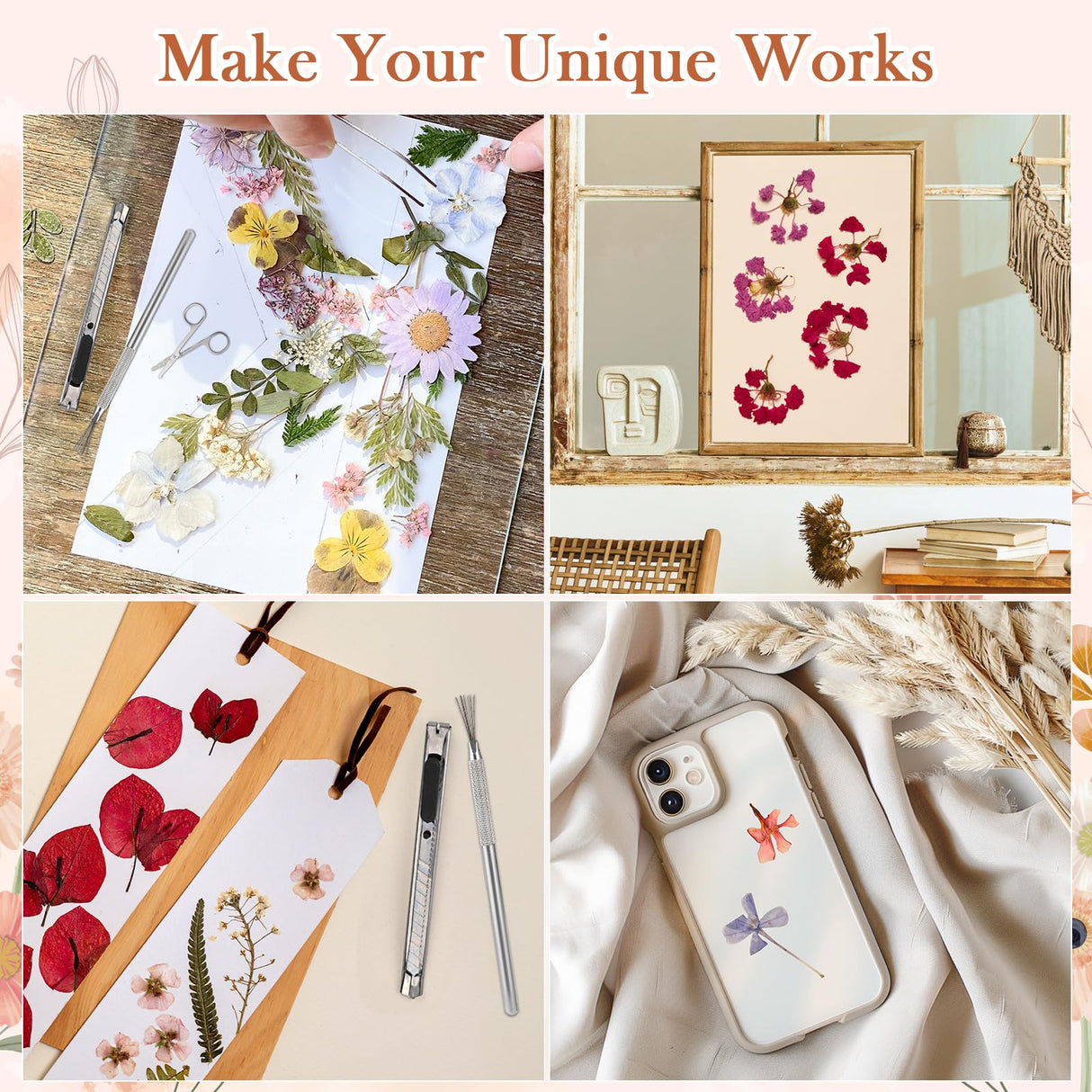 GOLDGE Extra Large 11”x11” Flower Press - 10-Layer Wooden Press for DIY Flower Preservation with Storage Bag, Adult Craft Kit GOLDGE