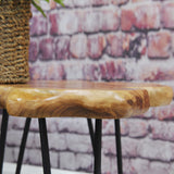 Warmaxx Natural Cedar Wood Live Edge Coffee Table 16" x 16" x 21" H Accent Vintage 4 Leaf Clover Wooden Side Table Solid Rustic Plant Stand Outdoor End Table Living Room Bedroom Sitting Area Warmaxx