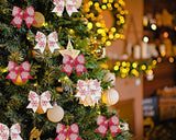 Estivaux 2 Rolls Christmas Ribbons for Crafting, Xmas Wired Edge Ribbon Red White Burlap Ribbon Bow Winter Holiday Snowflake Wired Ribbons for Gift Wrapping Christmas Sewing DIY Crafts Supplies Estivaux