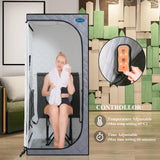 KUNSANA Full Size Portable Far Infrared Sauna Tent,Personal Home Sauna Spa with Heating Foot Pad and Portable Chair KUNSANA