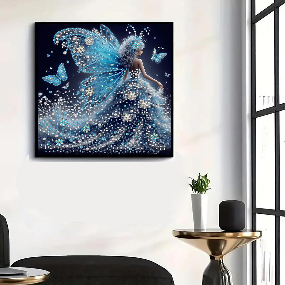 GXGLLPZBY Diamond Painting Kits for Beginners,Butterfly Fairy Diamond Arts Kits for Adults,5D DIY Special Shaped Gem Art Kit,Crystal Paint by Diamond for Home Wall Decor 11.8x11.8inch GXGLLPZBY