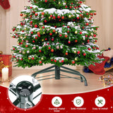 JSungo Folding Christmas Tree Stand, 16.3inch Replacement Christmas Tree Base for 4-6 Feet Artificial Tree, Metal Xmas Tree Holder Fits 0.5 - 1.37 Inch Tree Pole, DarkGreen JSungo