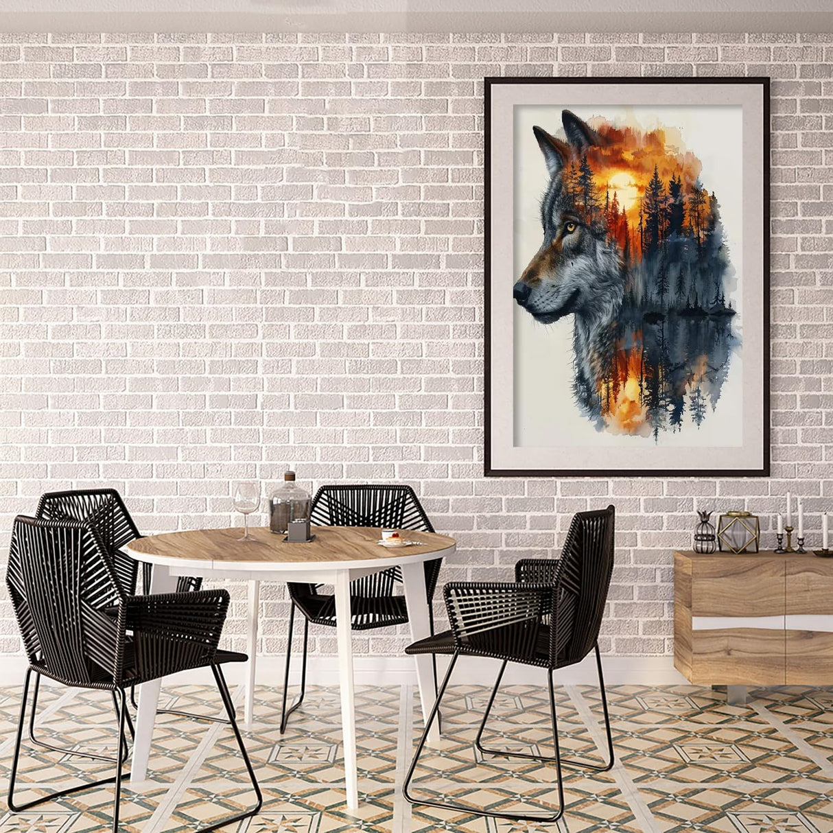 BOHADIY 5D Wolf Diamond Painting Kits for Adults Beginners, Wolf Head Forest Diamond Art Kit,DIY Full Round Drill Diamond Dot Gem Art Kits for Adults,Home Wall Decor 12x16 Inch BOHADIY