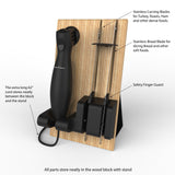 Classic Cuisine Electric Carving Knife Set - 2 Stainless-Steel Blades, Comfort Grip Handle, and Wood Storage Block for Slicing Bread, Meat and More Classic Cuisine