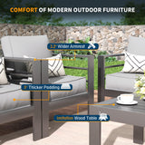 UDPATIO 7 Pieces Patio Aluminum Furniture Set Oversized Outdoor Furniture Modern Patio Set, 9 Seat Thick Cushion Outdoor Seating Set for Balcony(Include Waterproof Sofa Cover) UDPATIO