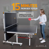 JOOLA Rally TL Professional MDF Indoor Ping Pong Table w/ Quick Clamp Table Tennis Net & Post Set - 10 Minute Easy Assembly - Corner Ball Holders - Tournament Quality - Includes Playback Mode JOOLA