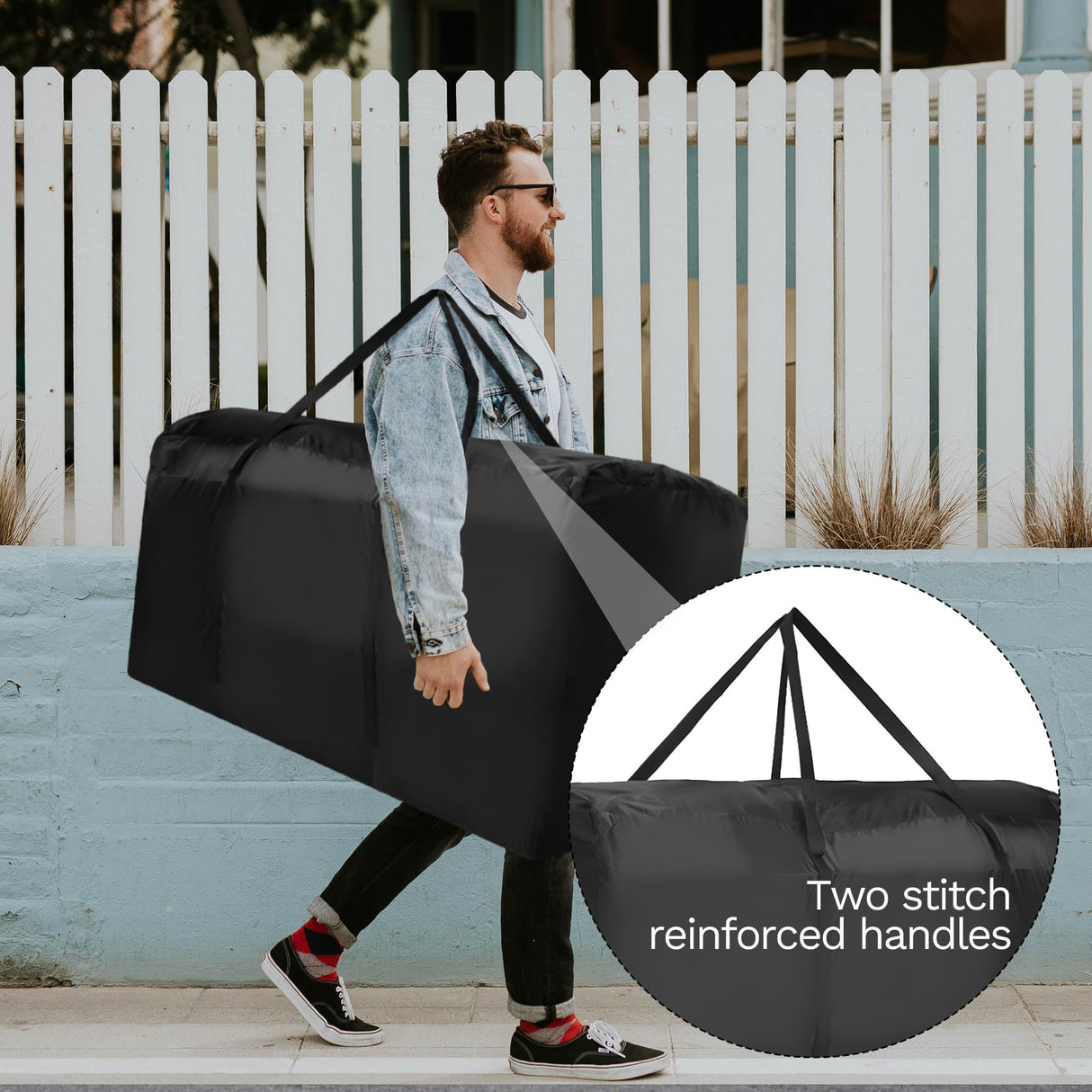 Christmas Tree Storage Bag, For 12 ft Disassembled Holiday Tree, Heavy Duty Xmas Holiday Tree Bag with Durable Handles & Dual Zipper YHNJI