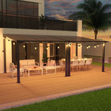 Patiopia 10 * 20FT Pergola,Outdoor Gazebo,Hardtop Lean to Gazebo,Wall Mounted Pergola,Pergolas Gazebos Clearance,Aluminum Frame Pergola,UV Resistant Patio Roof,Patio Awnings for Porch,Lawn,Backyard PATIOPIA