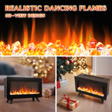 16" Freestanding Electric Fireplace Heater - Fire Places Electric Fireplace Stove with Realistic LED 3D Flames, Infrared Heater Indoor, Small Space Heater, 750 | 1500W, Overheating Protection AckMizz