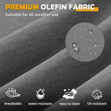 Amopatio Aluminum Patio Furniture Set, 8 Pieces Modern Metal Outdoor Furniture, Faux Wood Grain Finish Frame Patio Sofa Sets with 6" Cushion for Backyard, Dark Grey (Included Waterproof Covers) Amopatio