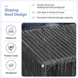 Breezestival 6x4 FT Outdoor Storage Shed, Metal Garden Tool Shed with Sloping Roof & Lockable Door for Patio Lawn Backyard (Black) Breezestival