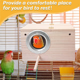 PINVNBY Parakeet Nesting Box Bird House for Cage Wood Mating Box Bird Breeding Box for Lovebirds, Cockatoo, Budgie, Finch, Canary Small and Medium Sized Birds (L:9.8 * 5.3 * 5.3 inch) PINVNBY