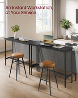 VASAGLE Bar Table, Narrow Long Bar Table, Kitchen Dining Table, High Pub Table, Sturdy Metal Frame, Industrial Design, 15.7 x 47.2 x 35.4 Inches, Ebony Black and Ink Black ULBT120B56 VASAGLE