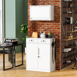 Greenvelly Metal Storage Cabinet with Drawers,42” White Cabinet Steel Garage Cabinet with 2 Doors and Adjustable Shelves, Lockable Storage Cabinet for Home Office, Garage, School, Apartment, Warehouse Greenvelly