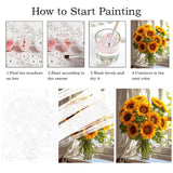 ZRIZQ Paint by Numbers for Adults Beginners,Sunflower Adult Paint by Number Kits on Canvas,Paint by Numbers for Home Wall Art Decor 16x20 Inch（Without Frame） ZRIZQ