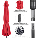 Yaheetech 10FT Patio Umbrella Outdoor Patio Yard Market Table Umbrella with Push Button Tilt & Crank for Garden/Beach/Lawn/Deck/Backyard/Pool, 8 Ribs, Red Yaheetech