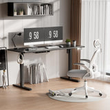 Furmax Electric Standing Desk, 59 x 24 Inches Height Adjustable Desk with Wheels, Home Office Computer Desk with Management Box (Carbon Black) Furmax