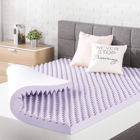 Best Price Mattress 3 Inch Egg Crate Memory Foam Mattress Topper with Soothing Lavender Infusion, CertiPUR-US Certified, Dorm Essentials, King Best Price Mattress
