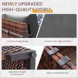 UDPATIO Patio Furniture Set, Modular Outdoor Sectional with 105°Slanted Back, 7 Pieces Rattan Conversation Set for Poolside, Backyard, Deck, with Coffee Table, Waterproof Cover,Grey UDPATIO