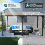 Pamapic 10 * 14FT Hardtop Lean to Gazebo,Wall Mounted Gazebo,Outdoor Gazebo,Aluminum Frame Pergola,UV Resistant Polycarbonate Roof,Outdoor Patio Awnings for Deck,Backyard Pamapic