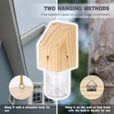Best Bee Trap - Carpenter Bee Trap for Outside - Shed Style Nature Hanging Wood Trap for Outdoor with Removable Bee Vault Plastic Jar (2 Pack) Best Bee Trap