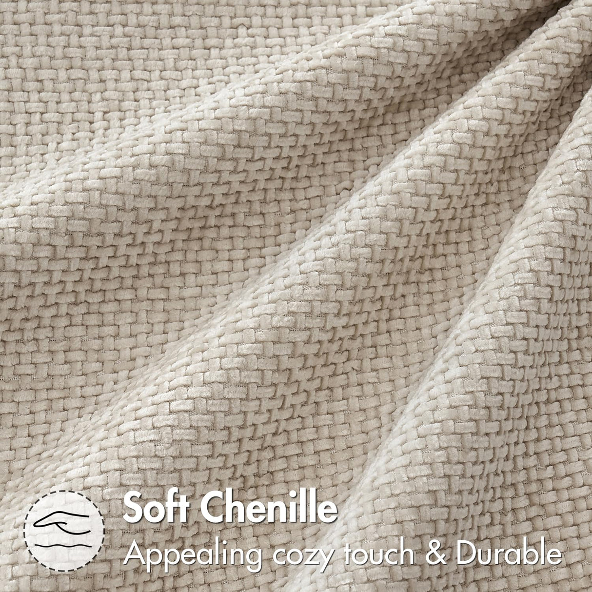 MIULEE Pack of 2 Christmas Couch Throw Pillow Covers 18x18 Inch Neutral Beige Modern Boho Accent Decorative Pillow Covers Soft Chenille Farmhouse Cushion Covers for Home Decor Bed Sofa Living Room MIULEE