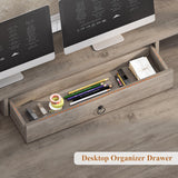 SEDETA Farmhouse 63" Executive Desk, Wood Computer Desk with Drawers and Storage Cabinet, Home Office Desk with File Drawer and Monitor Stand, Wood Desk for Work Study Writing, Grey SEDETA